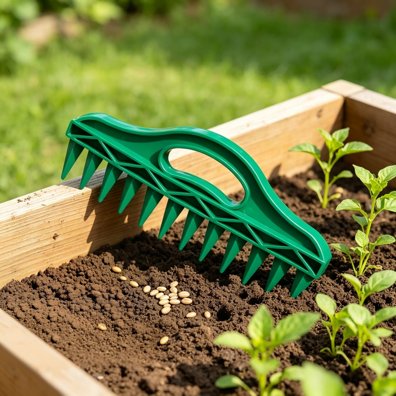 Gardening Tools Vegetables - Sembrador manual de plástico para jardín,