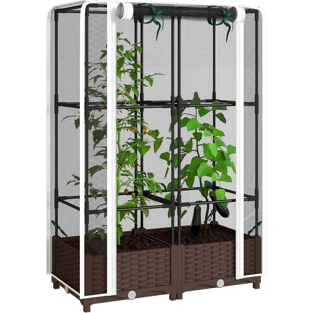 Self-Watering Planter - Jardinera Elevada con Enrejado, Soporte para